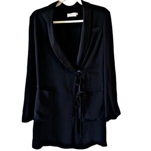 A.L.C Black Blazer With Double Tie Front Closure, Size US 2.